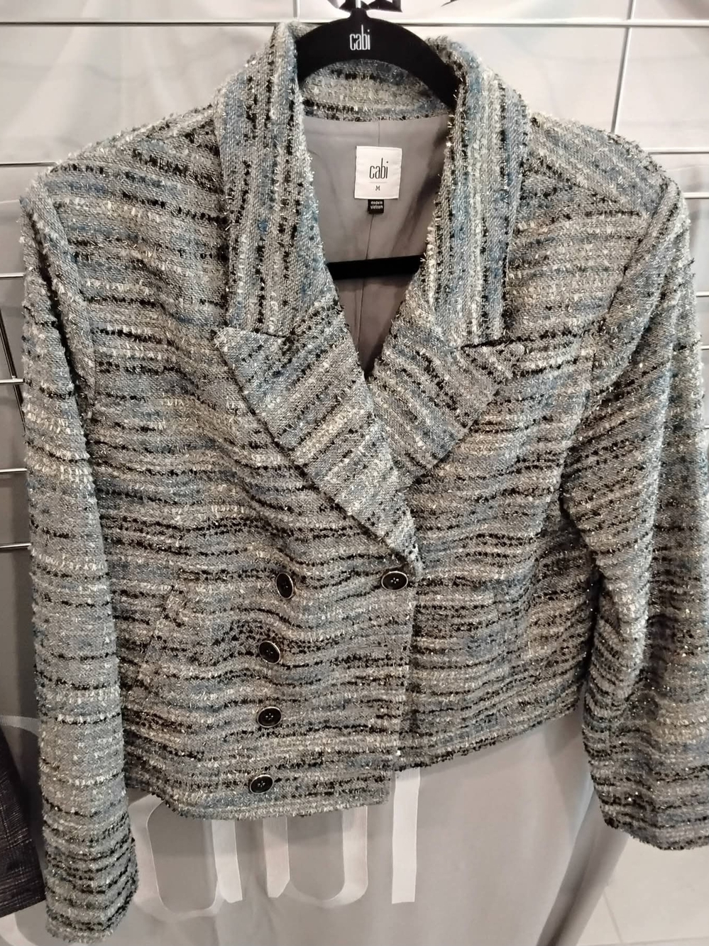 CAbi Radiance Tweed Double-Breasted Jacket